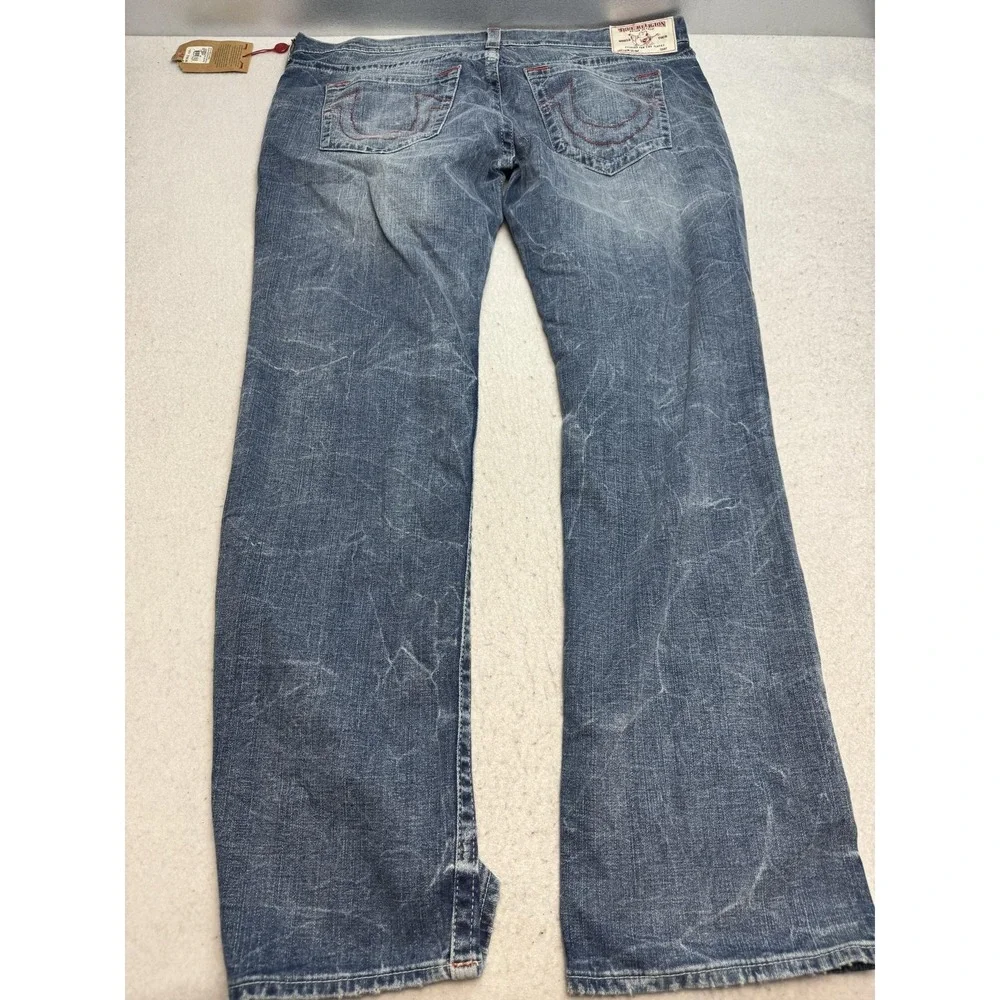 True Religion Section Jeans Mens 44x34 Blue Stretch Straight Denim NWT MSRP$199